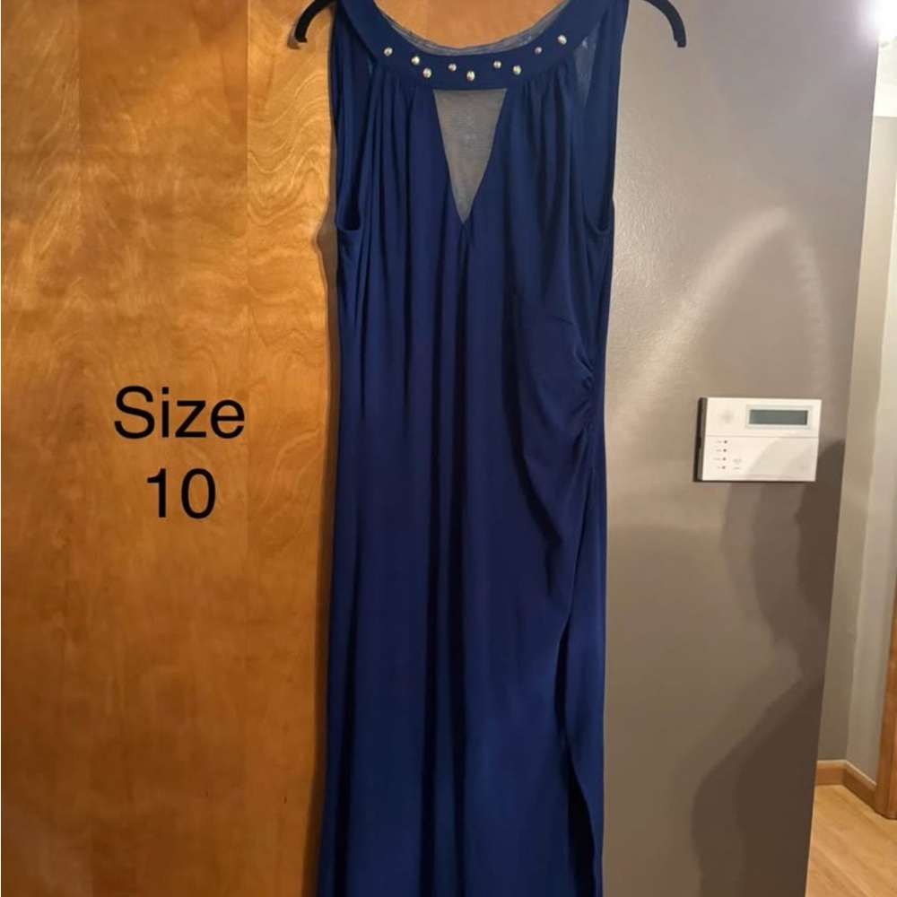 Elegant Blue Sleeveless Dress